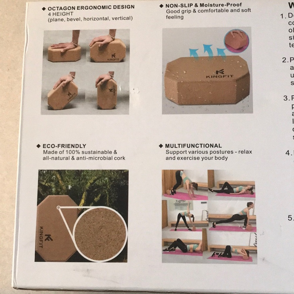 Eco-friendly made of 100% sustainable & all-natural & anti-microbial cork. Yoga.